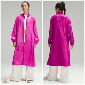 Lululemon Reversible Drape-Sleeve Long Jacket Sonic Pink Wild Berry Size 10 NEW